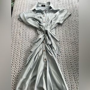 Vici Button Down Satin Collared Dress